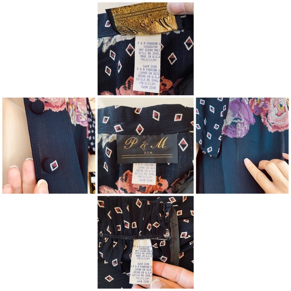 Vintage 80’s Floral Abstract Print Shorts Set - Picture 14 of 14